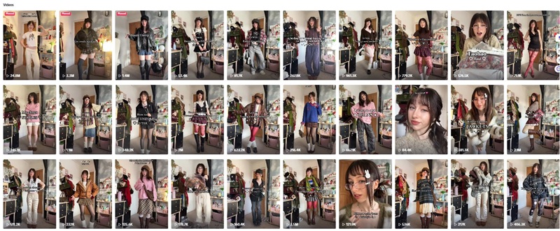 TikTok网红合作:美国时尚穿搭腰部优质博主频道内容