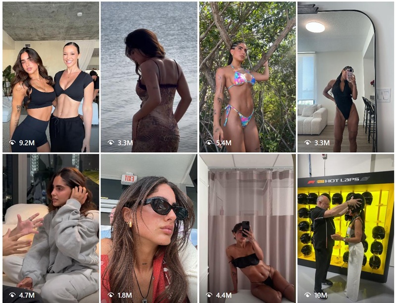 Instagram美国时尚健身女网红频道内容