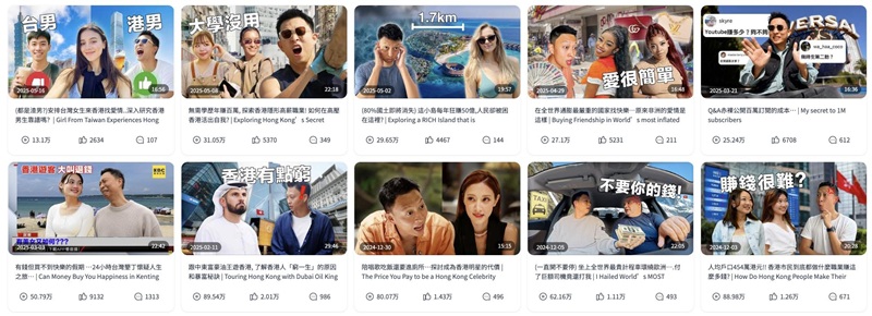 YouTube网红推广:中国香港生活家居分享类博主频道内容