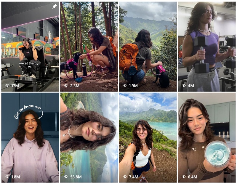 Instagram网红推广:美国户外健身头部博主频道内容