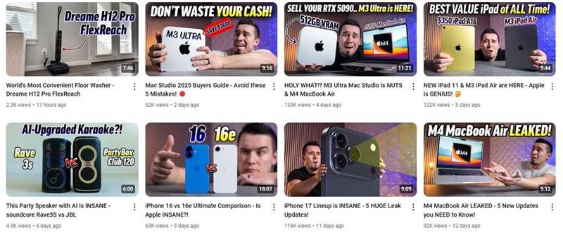 YouTube网红推广:美区科技深度测评高质量头部博主频道内容