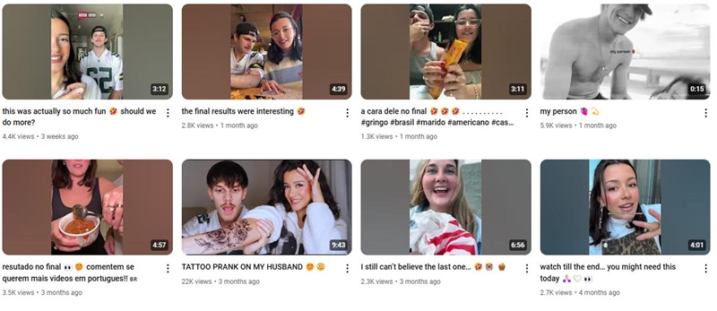 YouTube达人推广:美国情侣生活分享KOL博主频道内容