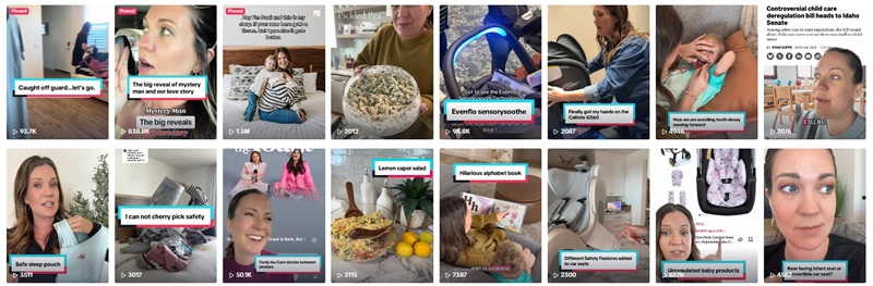 TikTok网红推广:美国母婴宝妈类好物分享博主频道内容