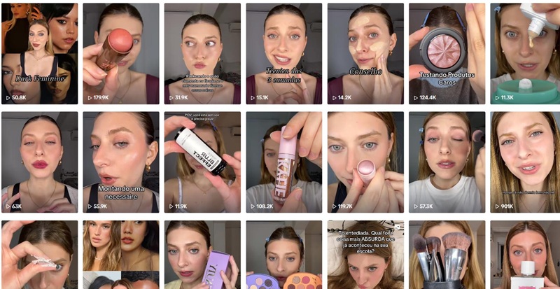 41.5万粉丝的TikTok巴西美妆类博主频道内容