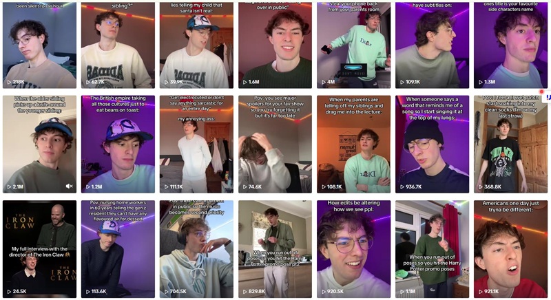 TikTok网红营销:英国搞笑科技类博主耳机游戏产品达人频道内容