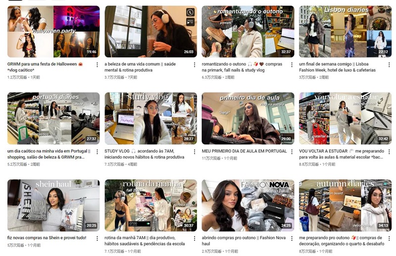 YouTube网红:巴西生活个护类产品推广的海外博主频道内容