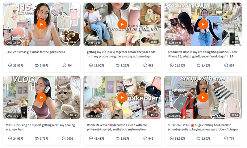 美国百万粉丝时尚美妆网红博主频道内容