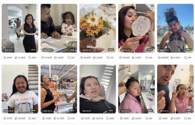 TikTok达人合作：美国母婴宝宝生活头部博主频道内容