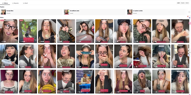 TikTok网红推广:法国娱乐时尚美妆类海外博主频道内容