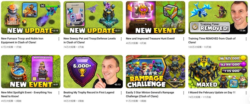 YouTube网红推广:美国专业游戏中腰部博主频道内容