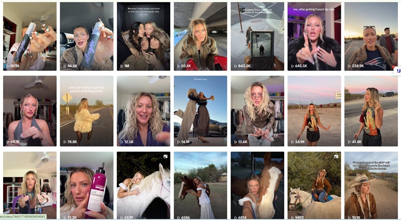 TikTok网红营销:美区110万粉丝时尚美妆女博主频道内容