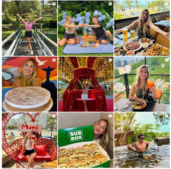 Instagram网红营销:巴西旅行情侣美食推荐博主频道内容